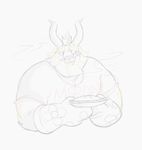  asgore_dreemurr beard boss_monster caprine crown english_text facial_hair food goat grosspups horn mammal oven_gloves pie simple_background steam text undertale video_games white_background 