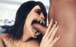  fellatio female looking_at_viewer male male/female mileena mortal_kombat nightmare_fuel not_furry oral sex shizzyzzzzzz teeth tongue video_games what 