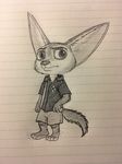  canine clothed clothing disney fennec finnick fox foxxo male mammal nikkoriart pyocolaxsama zootopia 