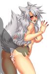  1girl angry animal_ears ass bent_over breasts crescentia cum cum_in_pussy deathblight deathblight_rpg ferania_(deathblight) game_cg large_breasts lips lipstick long_hair long_nails nail_polish nipples nude rape red_eyes sex standing tail vaginal white_hair wolf_girl 