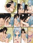  1boy 1girl black_hair blue_hair character_request fairy_tail rusky tagme 