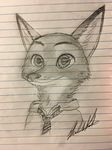  canine clothed clothing disney fox foxxo male mammal nick nick_wilde nikkoriart pencil_(disambiguation) pyocolaxsama zootopia 