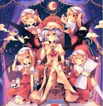  :p ;d ascot bat_wings blonde_hair blood blood_on_face blue_hair brooch clone closed_eyes cloud crossed_legs curtains fang fang_out flandre_scarlet four_of_a_kind_(touhou) gloves hat jewelry kirero mob_cap moon multiple_girls one_eye_closed open_mouth pillow pillow_hug pointy_ears puffy_short_sleeves puffy_sleeves red_footwear red_skirt remilia_scarlet shoes short_hair short_sleeves side_ponytail sitting skirt skirt_set skull smile throne tongue tongue_out touhou white_gloves wings wrist_cuffs 