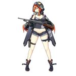  ankle_boots armor black_gloves black_panties boots breasts camisole cleavage cloak detached_sleeves facial_mark fingerless_gloves full_body girls_frontline gloves grin gun hair_between_eyes holster hood hoodie ks-23_(girls_frontline) large_breasts looking_away midriff navel official_art open_fly orange_hair panties pouch sharp_teeth short_shorts shorts shotgun sky_(freedom) smile solo teeth thigh_holster thigh_strap transparent_background underwear weapon yellow_eyes 