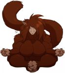  animal_genitalia ape asparagumi breasts brown_fur claws dickgirl dragon_ball eyes_closed fan_character feet fur hair intersex long_ears long_hair long_tail macro mammal meditating muscular muscules oozaru primate pyc-art sheath simple_background sitting solo 