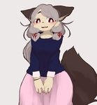  artist_request chipar dog furry grey_hair long_hair open_mouth red_eyes 