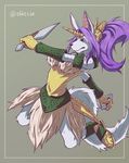  artist_request furry legend_of_mana long_hair ponytail purple_hair sierra sword wolf 