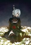  blood cleavage dress g_scream heels nier_automata thighhighs yorha_no.2_type_b 