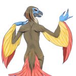  animated anthro avian beak bird female grungecandy looking_at_viewer looking_back nude solo standing wide_hips 