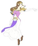  braid brown_hair circlet full_body gloves headpiece jewelry long_hair pointy_ears princess_zelda saiba_(henrietta) simple_background solo super_smash_bros. the_legend_of_zelda the_legend_of_zelda:_skyward_sword white_background 