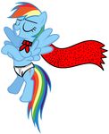  cape captain_underpants clothing cutie_mark equine feathered_wings feathers female feral friendship_is_magic hair horse mammal multicolored_hair my_little_pony pegasus pony rainbow_dash_(mlp) rainbow_hair simple_background smile solo teeth underwear wings 