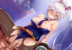  battle_bunny_riven blush breasts bunnysuit draven highres league_of_legends nipples pantyhose riven_(league_of_legends) sex white_hair 