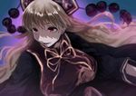  black_dress blonde_hair breasts chinese_clothes dress hat junko_(touhou) large_breasts long_hair long_sleeves nooca open_mouth pom_pom_(clothes) red_eyes ribbon solo tabard touhou 
