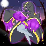  2017 banette big_breasts blush breasts clothed clothing detailed_background erect_nipples female ghost humanoid looking_at_viewer mammal mega_banette mega_evolution nintendo nipples pok&eacute;mon purple_eyes purple_skin sblueicecream solo spirit video_games 