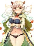  :&lt; blush breasts camieux cleavage draph granblue_fantasy kurata_rine large_breasts looking_at_viewer navel panties silver_hair skirt skirt_lift solo tears twintails underwear 