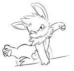  2017 3_toes 4_fingers action_pose angry anthro balls black_and_white clenched_teeth eeveelution jolteon looking_at_viewer male monochrome nintendo oob pawpads penis pok&eacute;mon simple_background sketch solo teeth toes toony vaulting video_games white_background young 