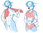  anthro breasts canine clothed clothing female looking_at_viewer mammal muscular nipple_piercing nipples piercing pussy sketch smile solo spazzyhusky sweat towel 