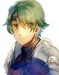  alm_(fire_emblem) armor fire_emblem fire_emblem_echoes:_mou_hitori_no_eiyuuou green_eyes green_hair headband kash-phia male_focus simple_background solo upper_body white_background 