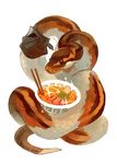 artist_name ball_python food hardboiled_egg jeniak no_humans noodles original ramen scales simple_background snake sparkle white_background 