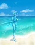  2017 beach big_breasts breasts elemental female goo goo_creature jadewitch_(artist) pussy sea seaside water water_elemental wet_vagina 
