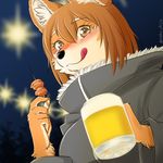  artist_request brown_eyes brown_hair dog flying_witch furry inukai_(flying_wtich) short_hair tongue 