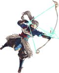  boots bow_(weapon) fire_emblem fire_emblem_heroes fire_emblem_if full_body gloves grey_hair highres holding holding_bow_(weapon) holding_weapon japanese_clothes knee_boots kozaki_yuusuke long_hair long_sleeves male_focus official_art pants ponytail red_eyes solo takumi_(fire_emblem_if) transparent_background weapon 