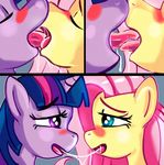  badkittenbunny female female/female fluttershy_(mlp) friendship_is_magic kissing my_little_pony twilight_sparkle_(mlp) 