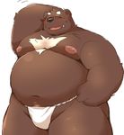  12beat13 anthro bear belly blush bulge chest_tuft clothing fundoshi japanese_clothing male mammal overweight tuft underwear 