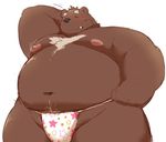  12beat13 anthro bear blush bulge chest_tuft clothing fundoshi japanese_clothing male mammal overweight tuft underwear 