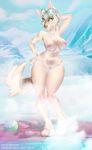  2017 anthro arctic_wolf breasts brun69 canine eyewear female glasses green_eyes hot_spring looking_at_viewer mammal nipples nude pussy slippers smile solo steam water wolf 