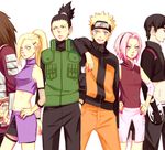  4boys akimichi_chouji black_hair blonde_hair blue_eyes forehead_protector gloves green_eyes haruno_sakura hoshino_lily long_hair multiple_boys multiple_girls nara_shikamaru naruto naruto_(series) naruto_shippuuden pink_hair ponytail sai_(naruto) short_hair uzumaki_naruto yamanaka_ino 