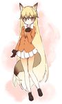  :| alternate_hair_length alternate_hairstyle animal_ears arm_at_side black_footwear black_gloves blazer blonde_hair blush bow bowtie brown_eyes brown_hair buttons clenched_hand closed_mouth dot_nose expressionless extra_ears eyelashes ezo_red_fox_(kemono_friends) fox_ears fox_tail full_body fur-trimmed_sleeves fur_trim gloves gradient_hair gradient_legwear hair_between_eyes hand_on_own_chest hand_up jacket kemono_friends kiri_(hakobato) leg_lift loafers long_hair long_sleeves looking_at_viewer multicolored multicolored_background multicolored_clothes multicolored_hair multicolored_legwear necktie orange_jacket orange_legwear outline pantyhose pink_background pleated_skirt shoes skirt solo standing standing_on_one_leg tail tsurime two-tone_background two-tone_legwear very_long_hair white_background white_bow white_hair white_legwear white_neckwear white_outline white_skirt yellow_neckwear 