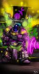  armor arta_aere avian banner battle bird blue_hair chaos_space_marine green_hair hair hammer madnessandgiovanni0595 male mask noise_marine peafowl slaanesh solo space_marine tools warhammer warhammer_(franchise) warhammer_40000 weapon 