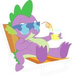  alpha_channel beverage dragon eyewear feet friendship_is_magic green_belly lemonade lounge my_little_pony porygon2z purple_skin relaxing simple_background spike_(mlp) spines sunglasses transparent_background 