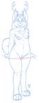  2017 antlers breasts clothed clothing female horn lagomorph looking_at_viewer mammal os panties panties_down pussy rabbit sketch solo topless underwear undressing 