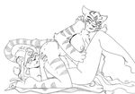  2017 69_position anthro areola big_breasts breasts bucky_o&#039;hare_(series) cat crossover duo erect_nipples feline female jenny_(bucky_o&#039;hare) kung_fu_panda mammal master_tigress nipples nude oral sex tiger yawg 