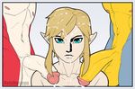  breath_of_the_wild cum cum_on_face group group_sex humanoid humanoid_penis hylian kass_(zelda) link male male/male nintendo not_furry penis reishuseyu rito sex sidon_(zelda) the_legend_of_zelda threesome video_games zora 