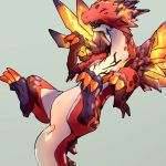  2018 alternate_version_at_source anus claws d5ma dragalia_lost dragon eyes_closed female hi_res lying navel nude on_back open_mouth pele_(dragalia_lost) pussy scalie simple_background solo 