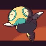  armless cyan_skin digital_media_(artwork) dunsparce eyes_closed nintendo orange_background pok&eacute;mon shadow simple_background small_wings video_games wings yellow_skin zaikudo 