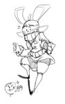  anthro blush clothed clothing female happie_(character) lagomorph legwear mammal pepperchan rabbit stockings sweater upskirt 