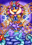  &lt;3 arthropod bee clothing feather_boa female floating_hands frown gloves halgalaz insect insect_wings kirby_(series) moon nintendo purple_eyes queen_sectonia solo staff traditional_media_(artwork) video_games wings 