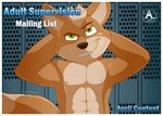  aaron_(artist) abs canine clothed clothing cocky fox grin hands_behind_head male mammal muscular pose smile topless 
