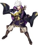  absurdres book cape fire_emblem fire_emblem:_kakusei fire_emblem_heroes fujiwara_ryo full_body gloves highres hood male_focus male_my_unit_(fire_emblem:_kakusei) my_unit_(fire_emblem:_kakusei) official_art open_mouth solo white_hair 