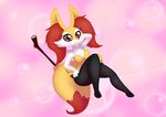  big_breasts big_ears bit-small braixen breasts chest_tuft cute female fluffy hand_on_hip nintendo pok&eacute;mon stick thick_thighs tuft video_games wide_hips 