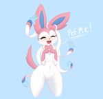  begging bit-small blush breast_squish breasts eeveelution english_text female hand_on_chest happy nintendo nipples open_mouth pok&eacute;mon pussy saliva small_breasts solo sylveon text video_games 