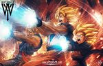  blonde_hair brothers ceasar_ian_muyuela dragon_ball dragon_ball_z family_kamehameha father_and_son kamehameha male_focus multiple_boys muscle siblings son_gohan son_gokuu son_goten spiked_hair super_saiyan 