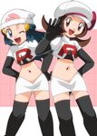  elbow_gloves hainchu hikari_(pokemon) kotone_(pokemon) team_rocket team_rocket_(cosplay) 