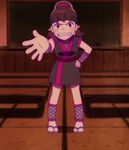  1girl angry full_body looking_at_viewer ninja osomatsu-san screencap shinobi solo yowai_totoko 