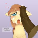  &lt;3 2017 animal_genitalia animal_penis blue_eyes brown_hair button&#039;s_mom cum cum_on_face disembodied_penis earth_pony english_text equine equine_penis erection fan_character female hair horse looking_at_viewer male mammal my_little_pony oouichi penis pony solo text tongue tongue_out 