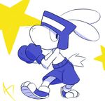  anthro bippy boxing_gloves clothing lagomorph male mammal notfornothin rabbit shorts solo tough_bippy 